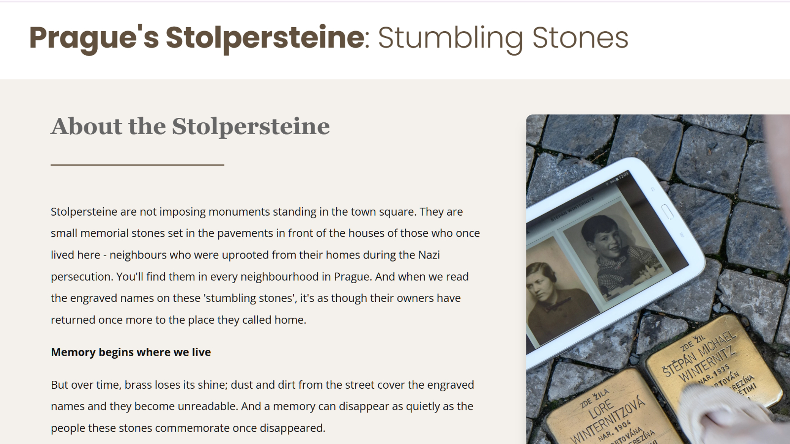 Prague’s Stolpersteine